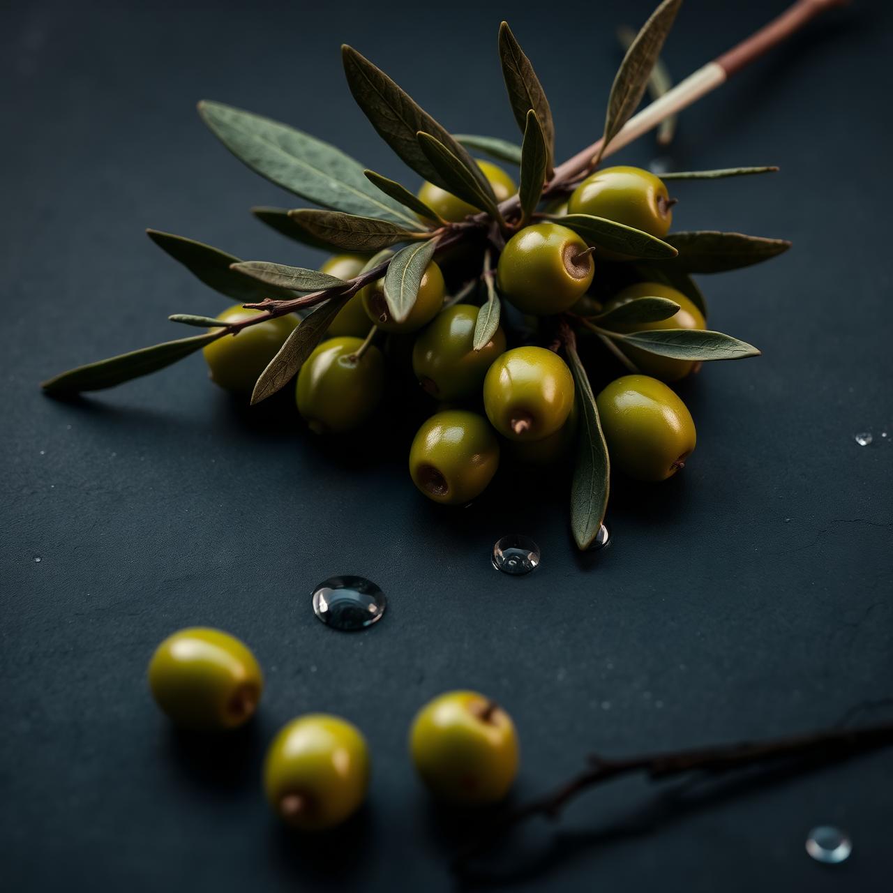 Freshly harvested green olives from the Voulgaris estate